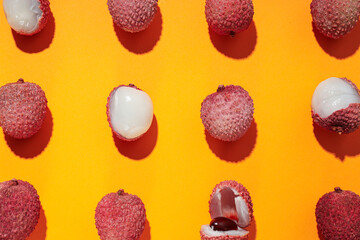 Lychee, concept of fresh and ripe exotic food