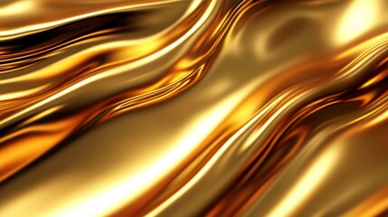 Smooth and Shiny Golden Fabric Waves with Soft Curves Reflecting Light in a Stunning Abstract Pattern Ideal for Elegant Backgrounds and Designs