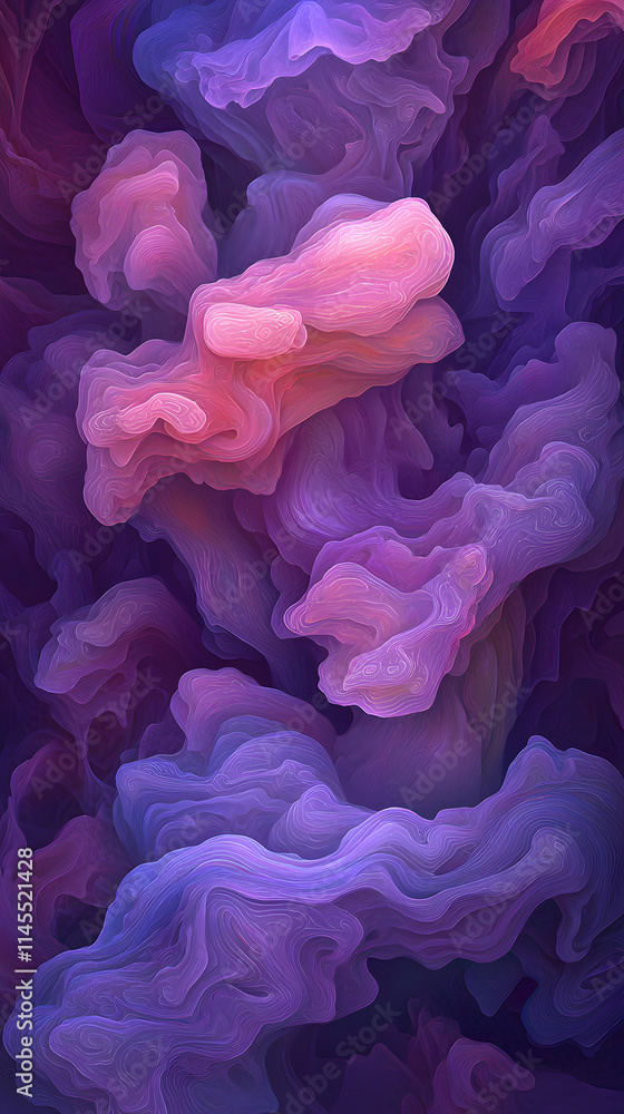 Poster dynamic abstract swirls digital space visual artwork vibrant colors close-up view fluid motion conce