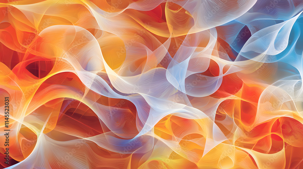 Aufkleber dynamic fluid motion abstract artwork digital creation colorful waves vibrant environment artistic c