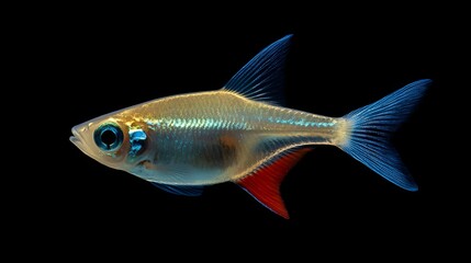 Fototapeta premium A Single Sparkling Harlequin Rasbora Fish Swims