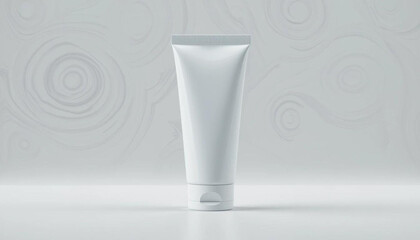 white plastic tube for cream on a white background