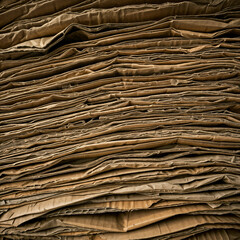 Stack of Folded Cardboard Sheets with Textured Layers