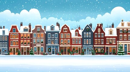 Obraz premium winter landscape with houses