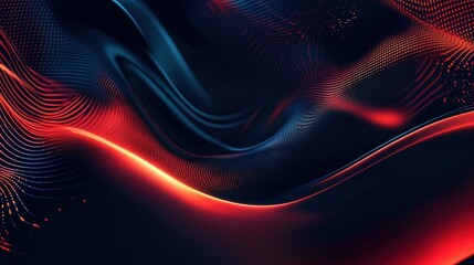 A creative abstract background with glowing metallic swirls and vibrant red accents