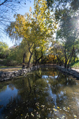 Beautiful autumn view of Yuanmingyuan Park in Beijing, China