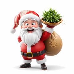 Santa Claus Delivering Cannabis for Christmas