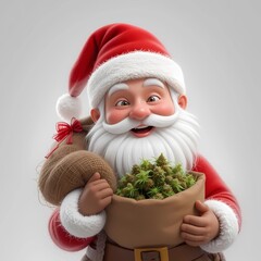 Holiday Santa with Cannabis Gift