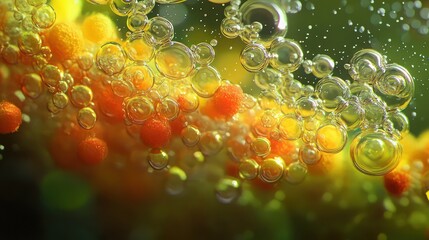 water drops on yellow background