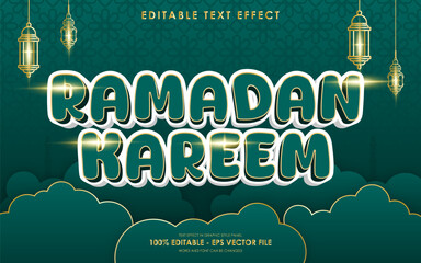 Editable Ramadan Kareem Text Effect with islamic background