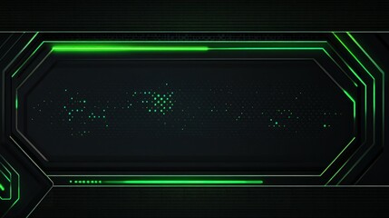 Black Green abstract corporate banner with glowing neon glitter, vector technology background