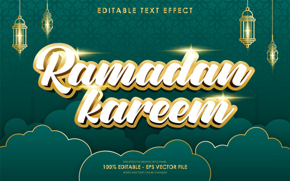 Editable Ramadan Kareem Text Effect with islamic background