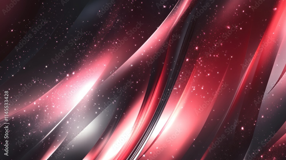 Aufkleber a glowing abstract background featuring metallic tones of red and silver gradients