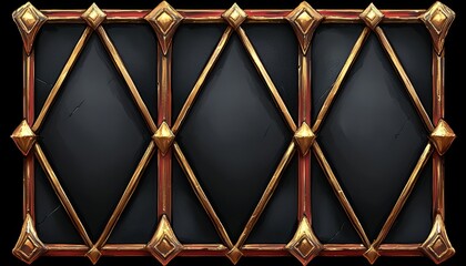 Ornate Golden Frame with Dark Panels