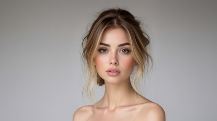 Fototapeta premium Perfect beauty woman face. Natural beauty. Beautiful young woman with clean fresh skin. Face care, Facial treatment, cosmetology, beauty and spa.