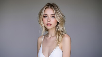 Beauty woman with glowing skin and natural makeup. Perfect beauty girl face. Natural beauty. Beautiful young woman with clean fresh skin. Face care, Facial treatment, cosmetology, beauty and spa.