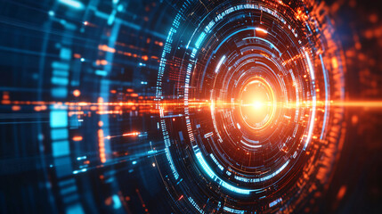  Abstract futuristic electronic circuit technology background, Generative ai