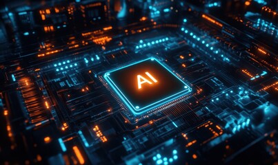 Obraz premium AI Technology Circuit Board