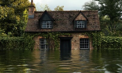 Obraz premium Flooded House with Ivy