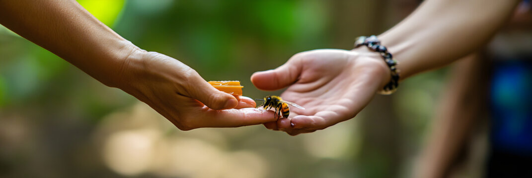 Tourist Receives Gentle Aid After Painful Bee Sting During Outdoor Adventure
