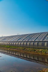 Fototapeta premium Spring vegetable greenhouse in Kulun Nur Scenic Area, Guyuan County, Hebei Province