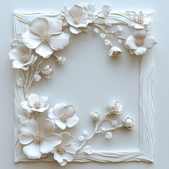 Border from flowers and petals with with floral and leaf.