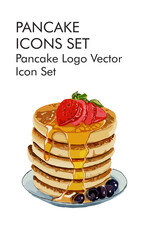 Pancake logo vector icon set 