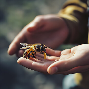 Tourist Receives Gentle Aid After Painful Bee Sting During Outdoor Adventure