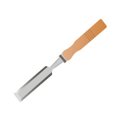 vector illustration of a Chisel with a wooden handle