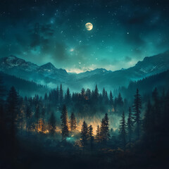 silhouette forest of the night