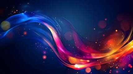 A modern design featuring the American flag with bright highlights on a rich dark blue background