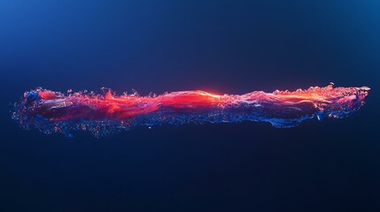 A bright American flag banner stretched horizontally on a deep blue gradient background