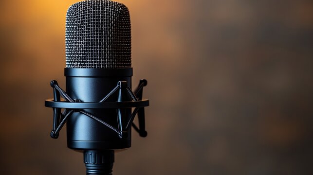 Professional microphone with a pop filter isolated on a transparent background ideal for podcasting or musicrelated designs