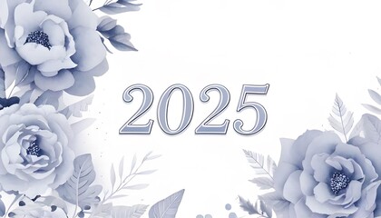 Happy New Year 2025 Celebration Greeting Card Design with Watercolor style