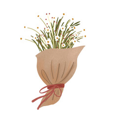bouquet of white flowers. Dry flowers