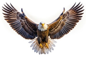 Obraz premium Aerial Eagle Logo Design: White Background Drone Photography Template