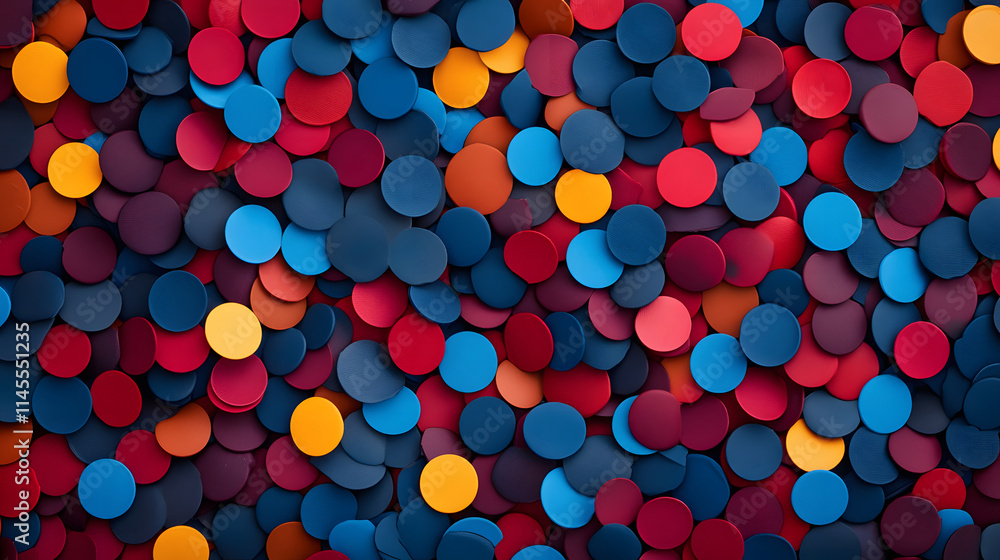 Fototapete a vibrant assortment of colorful circles in various hues, creating a lively and dynamic pattern suit