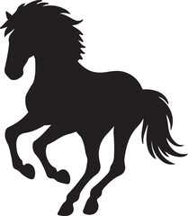 Horse animal silhouette vector art illustration isolated on transparent background