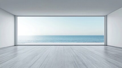 Serene Coastal View from Minimalist Room