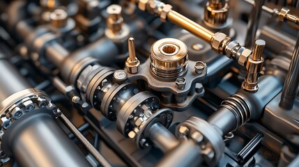 High Resolution Close-Up of Professional Plumbing Fixtures and Components