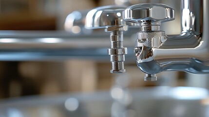 High Resolution Close-Up of Professional Plumbing Fixtures and Components