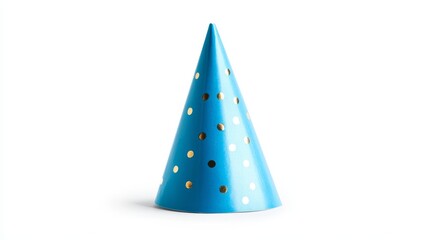 blue birthday hat on white background. birthday hat