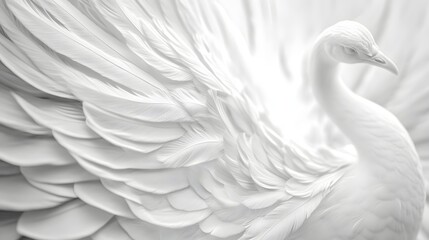 Fototapeta premium White Peacock Feathers Displaying Graceful Elegance