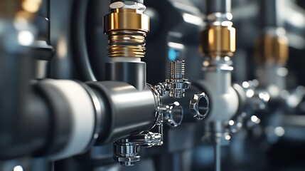 Fototapeta premium Close Up Look at Plumbing Fixtures with Stunning High-Definition Detail