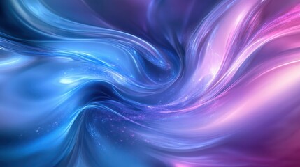 Naklejka premium Abstract Swirling Nebula Cosmic Blue Purple Hues