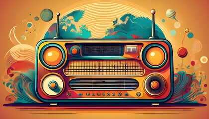 An illustration for World Radio Day