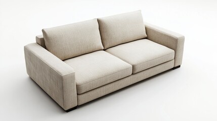 Fototapeta premium Sleek modern sofa design living room furniture showcase minimalist style interior perspective contemporary comfort
