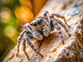 Italian Summer Spider: Gray Jumping Spider Architectural Photography