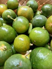 Fresh citrus on wooden background