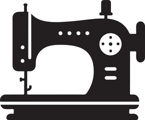 Detailed Vintage Sewing Machine Silhouette Design
